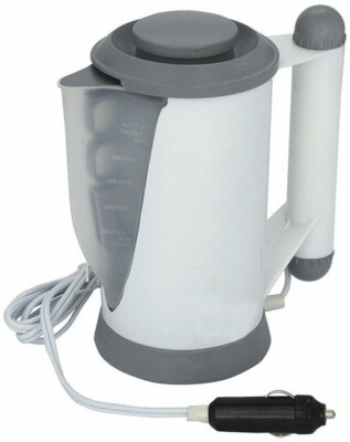 24V Jug Kettle for Truck with Cigar Cig Plug with 2 x Cups Bracket Spoon Fork