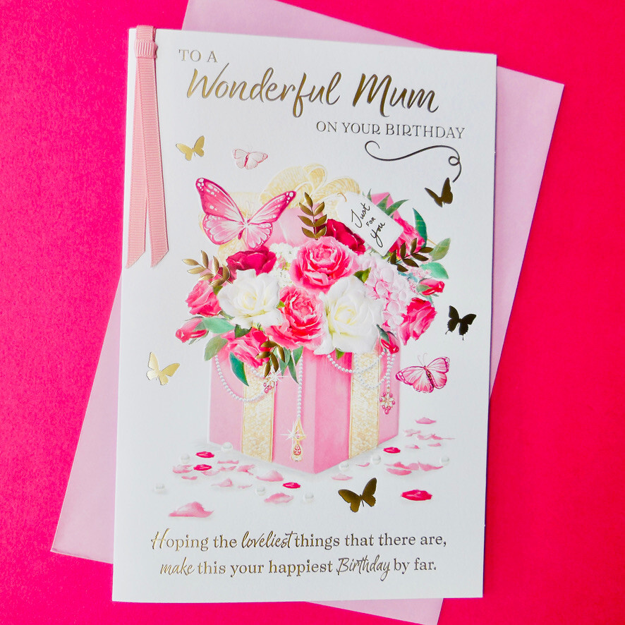 Wonderful Mum Birthday Card 9""x6"" Flowers Nice Verse Special Message Insert Page