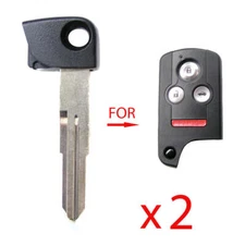 New Remote Smart Prox Emergency Key FOB Blade Replacement for Acura (2 Pack)