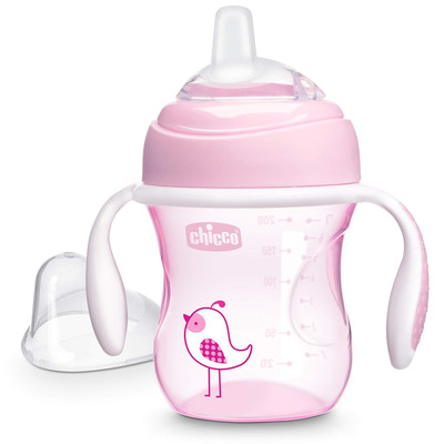 Chicco Transition Sippy Cup with Silicone Spout and Spill-Free Lid 7Oz.| Calibra