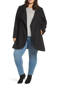 halogen asymmetrical wool coat