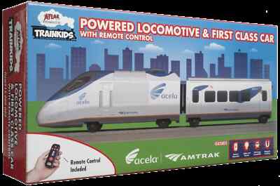 Atlas HO Trainkids Battery Powered Acela Locomotive and First