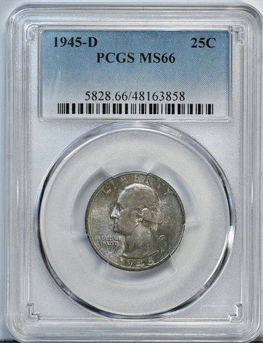 1945-D Washington Quarter MS66 PCGS Graded Coin MS 66 Mint State 5828