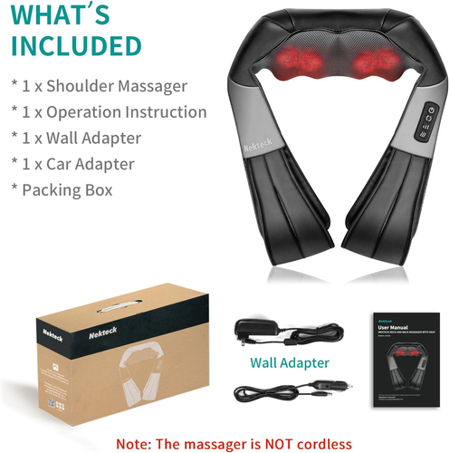 Shiatsu Neck and Back Massager with Heat for Deep Tissue Pain Relief - Picture 6 of 12