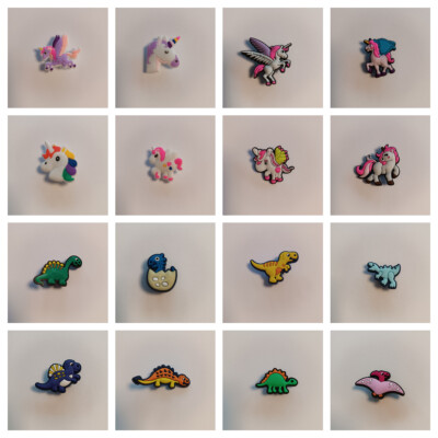    über 40    Einhorn Dino Schuhstecker / Shoe Charms / Pins für Clogs