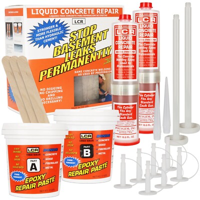 Concrete Crack Repair Kit Epoxy Injection Fix 8 ft Basement DIY