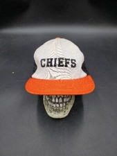 RARE Vintage CHIEFS snapback Mesh Trucker Hat Cap Adjustable Large Made In USA