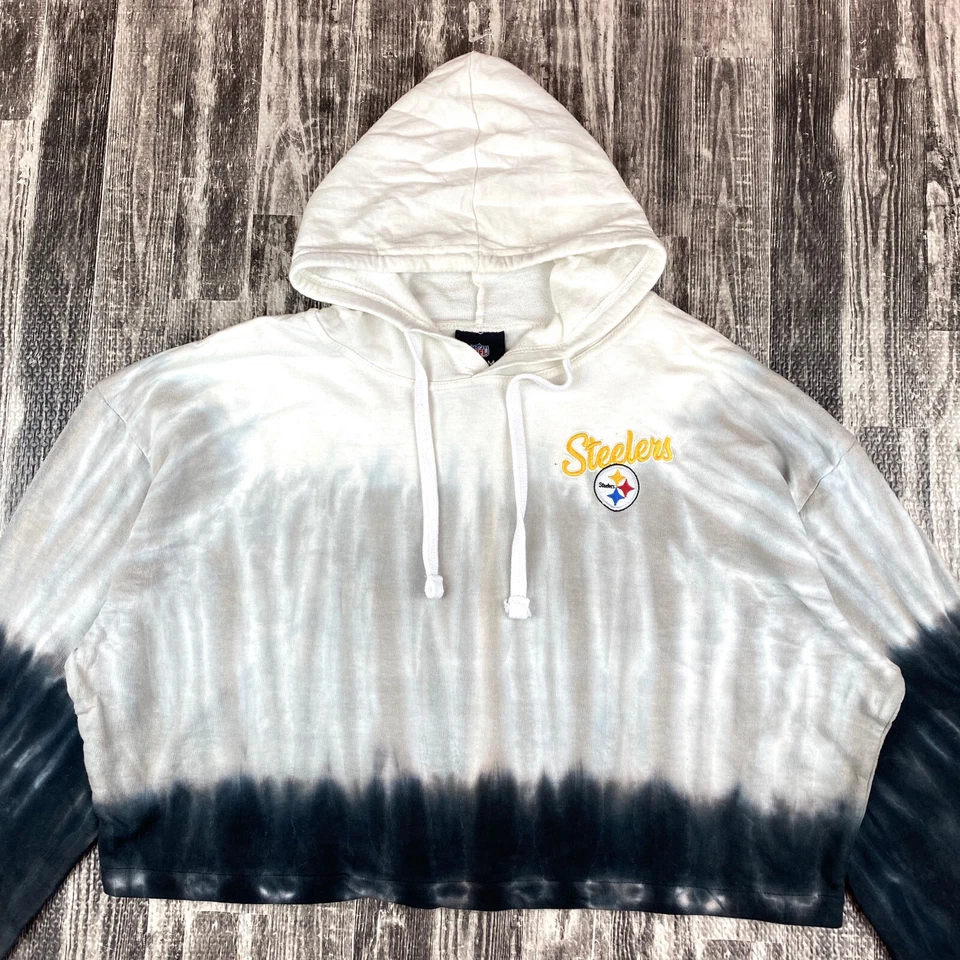 Pittsburgh Steelers NFL Mujeres Sudadera con Capucha Recortada XL Tie Dye Ombre Sudadera con Capucha Foto 2 de 4