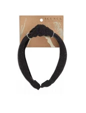 scünci Turban Knotted Headband - Black Sparkle - One Size- New With Tags