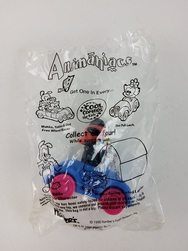 Vintage 1998 Hardees Kids Meal Toy WB Animaniacs Blue Car Dot Wakko Yakko RARE - Picture 2 of 4