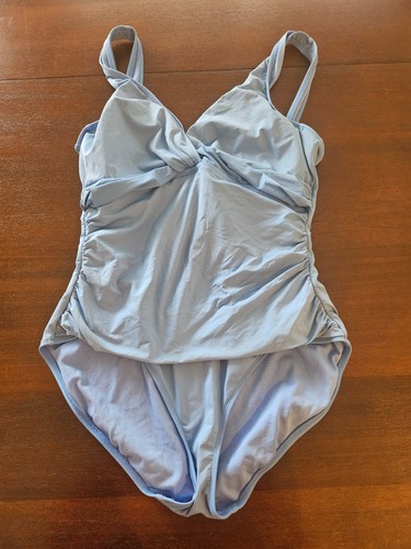 Lauren Ralph Lauren Women's Swim One Piece Bathing Suit Swimsuit Baby Blue Sz 14