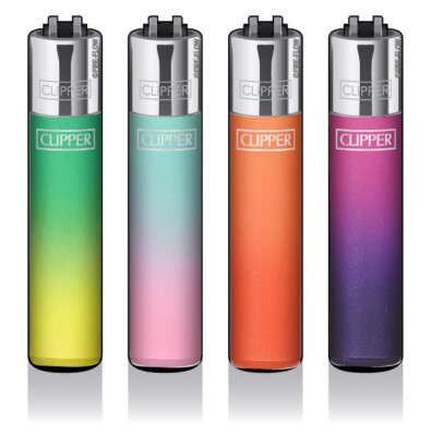 Clipper MEDIUM Original Feuerzeug Serie 'METALLIC GRADIENT #3' 4 Stück NEU