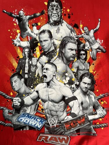 WWE Youth XL Shirt Red Smack Down Raw ECW Cena - Picture 2 of 12