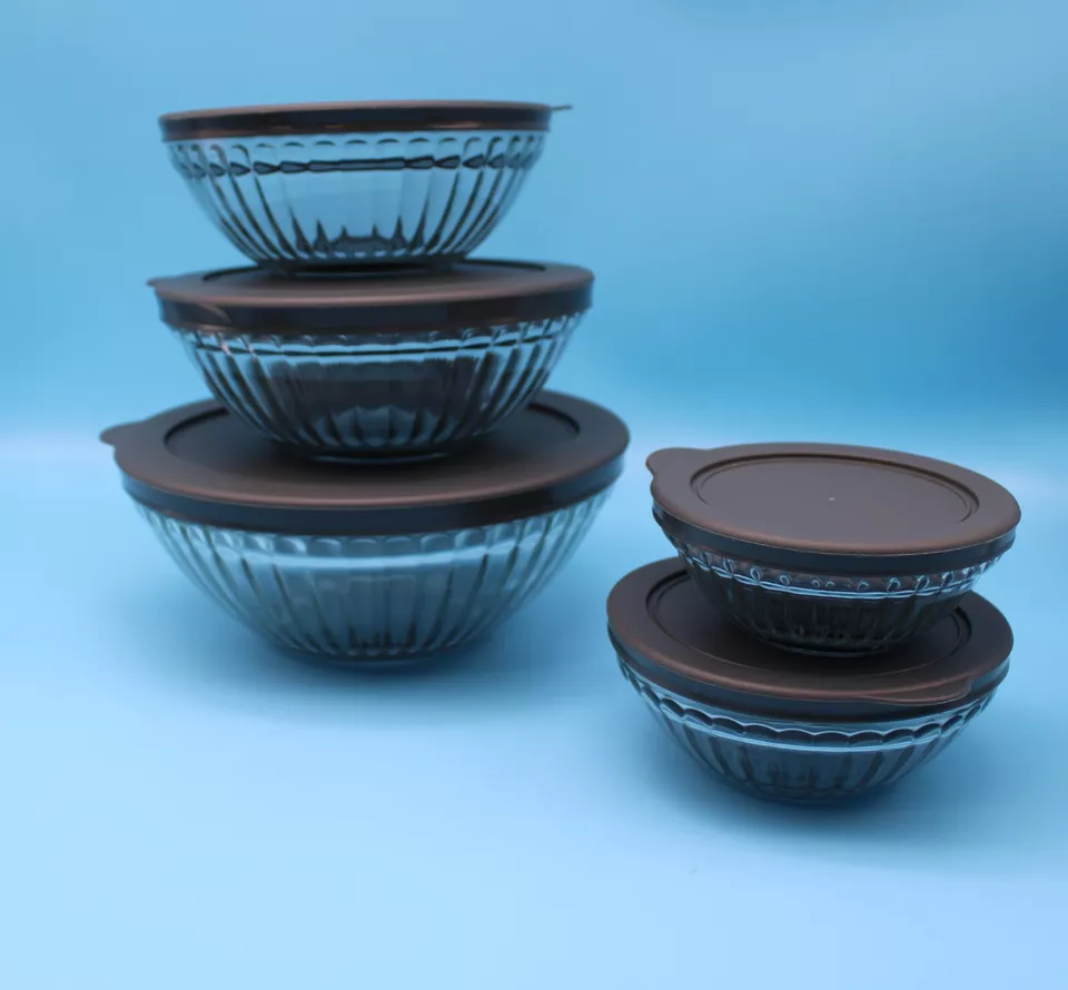 Juego de cuencos de vidrio 10 piezas/4,05 oz/6,7 oz/11,8 oz/17 oz/30,4 oz/nuevo con caja/color gris Foto 4 de 4