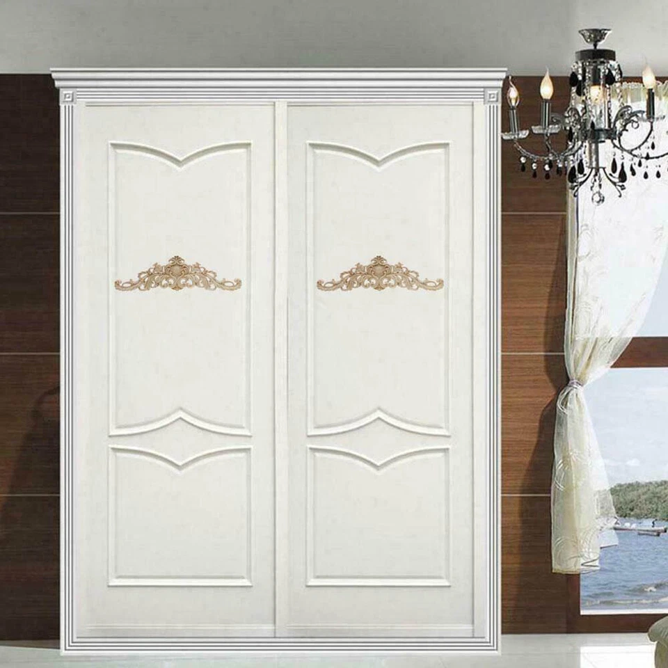 2 piezas calcomanías de marco sin pintar apliques de esquina tallados en madera muebles para el hogar EE. UU. Foto 4 de 4