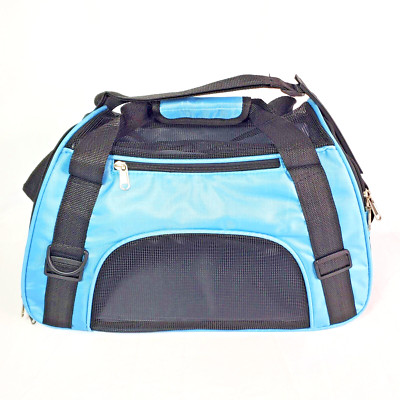 Small Pet Cat Carrier Airline Approved Soft-Sided Portable Small Blue Bag