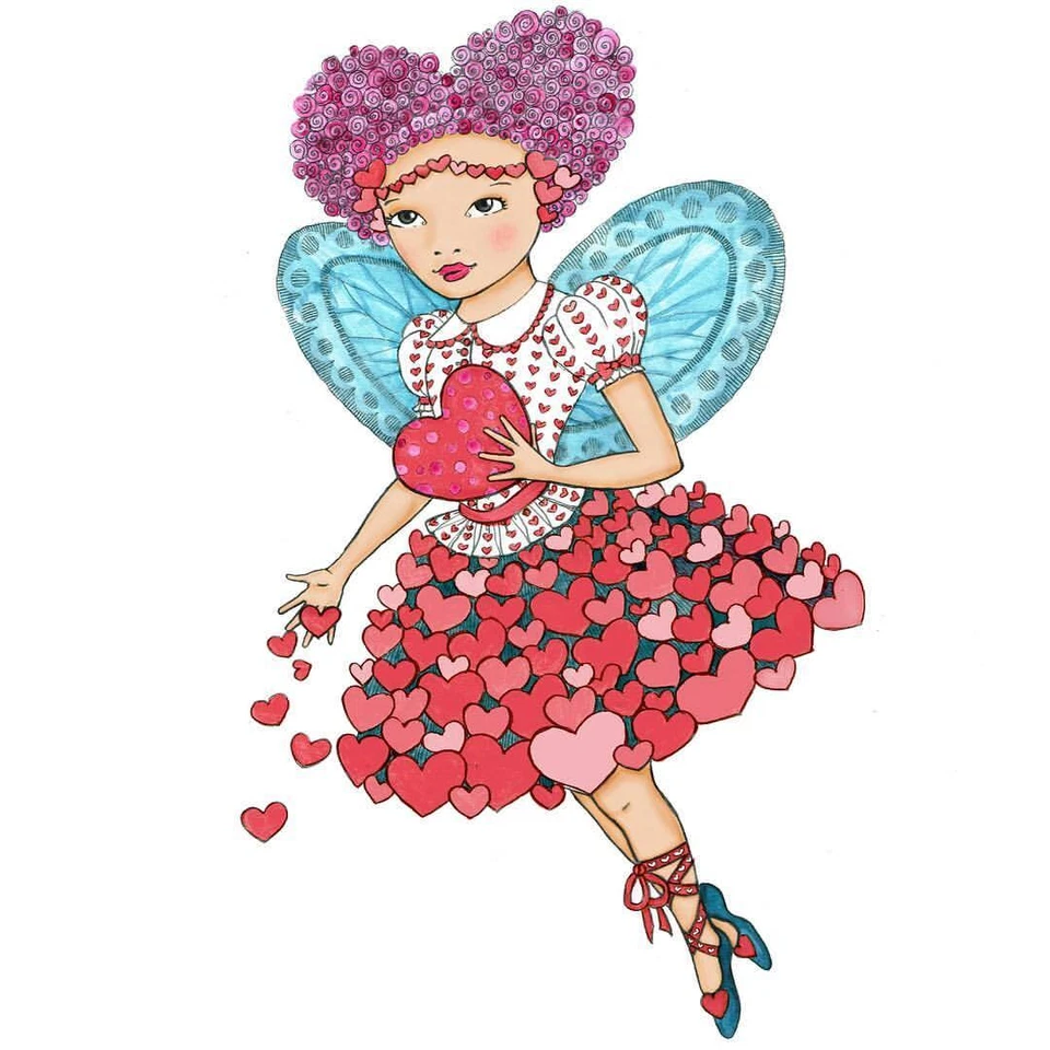 全新带标签,尺寸 14 Paper Wings Heart Fairy 卷袖 T 恤上衣衬衫  — 第 2/3 张图片