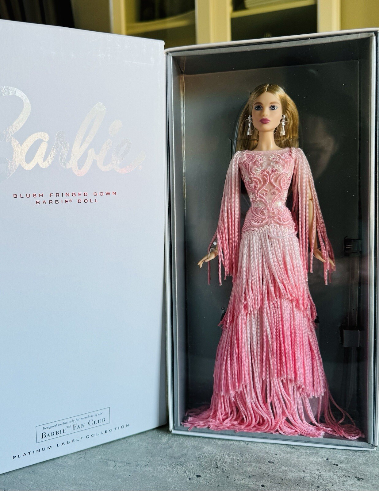 Barbie Blush Fringed Gown Platinum Label Barbie Fan Club DWF52 W