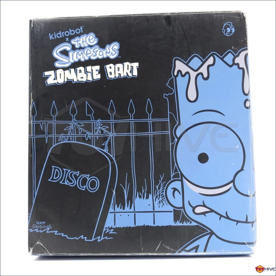 Simpsons KidRobot X Zombie Bart displayed 6-inch vinyl figure 2013 very worn box - Image 2 of 4