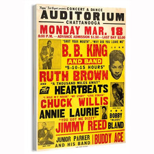 1957 B.B. King, Ruth Brown, Bobby Bland & Jimmy Reed Poster or Canvas Home Decor