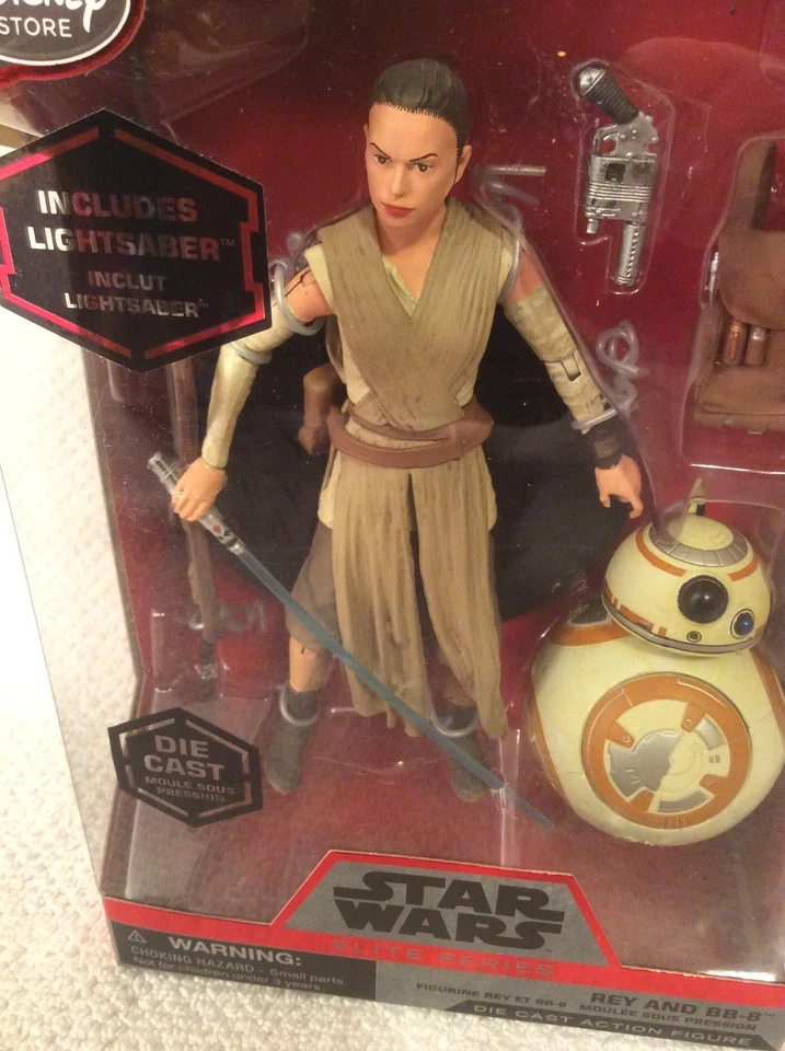 Star Wars Force Awakens REY AND BB8 ELITE SERIES FIGURA FUNDIDA A PRESIÓN SABLE DE LUZ Foto 4 de 4