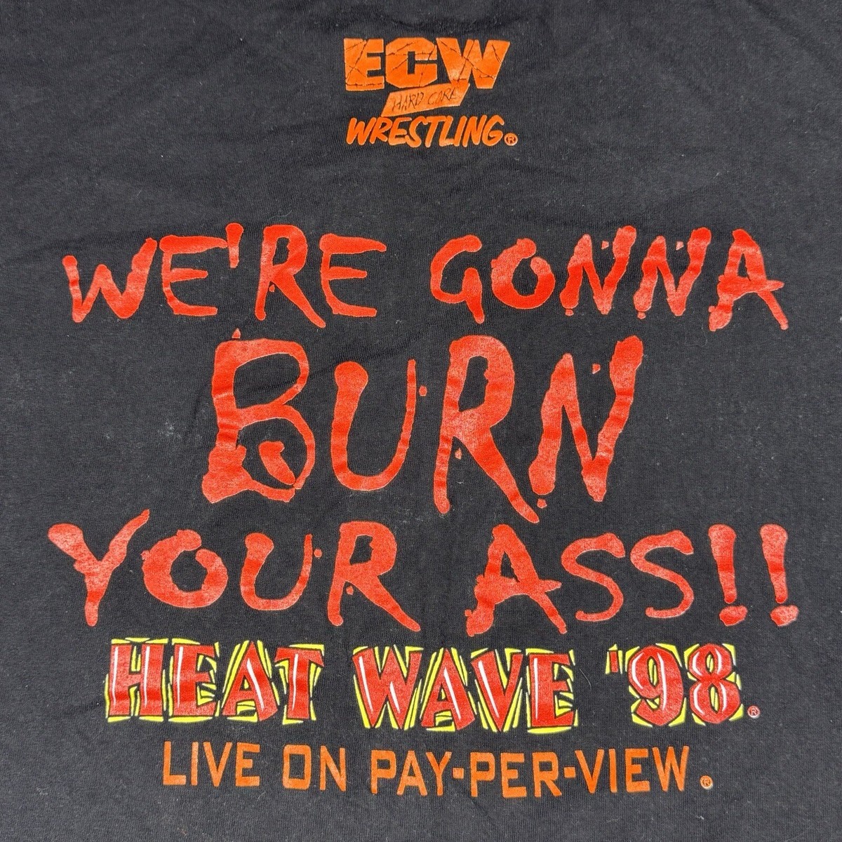 Vintage OG 90s ECW Heat Wave PPV 1998 T-Shirt Sz XXL WWF WWE WCW 