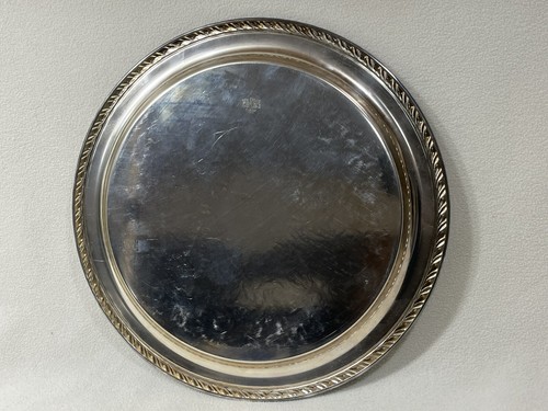 Vintage ONEIDA USA Silver Plated Ornate Design 12.25” Round Serving Tray Platter - Picture 6 of 10