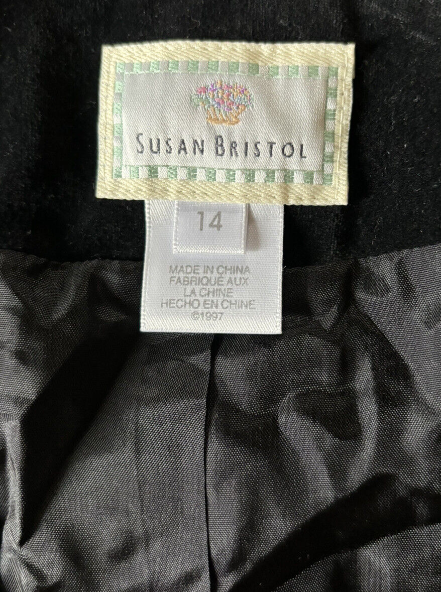 Susan Bristol Vest Womens Black Velvet Embroidere… - image 4