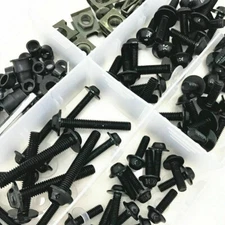 177Pcs Motorcycle Bumper Panel Fairing Bolts Kit Fastener Clips Screws Aluminum