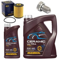 MotoröL Filter Set Mannol 5W-40 6 Liter + Schraube FüR VW Sharan Phaeton 2.8 3.2