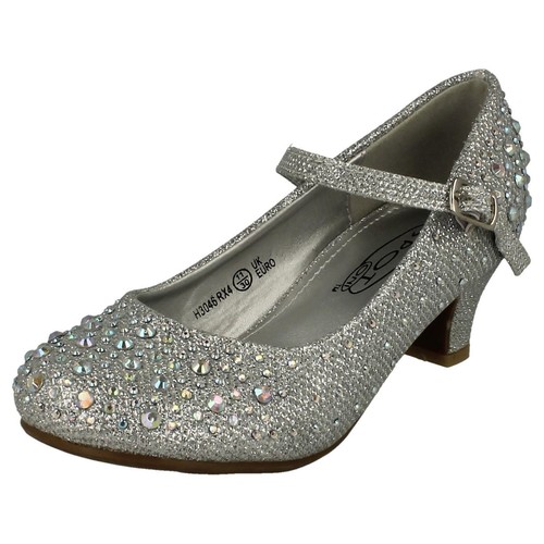 Zapatos de tacón de diamante H3R046 para niñas por Spot On PVP £14,99 - Imagen 10 de 17