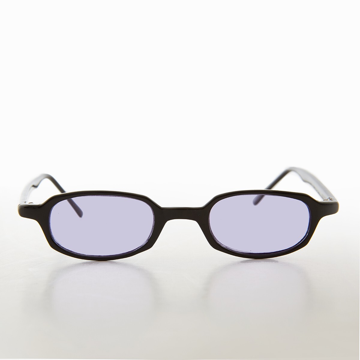 Micro Rectangle Black Sunglasses with Purple Lens… - image 1