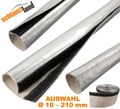 1m Alu-Titan Hitzeschutzschlauch Klettverschluss Reflektion Glasfaser Aluminium