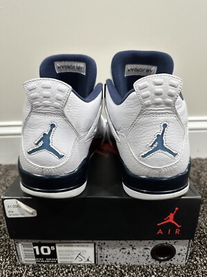 Air Jordan 4 Retro LS White / Blue Columbia Sneakers | eBay