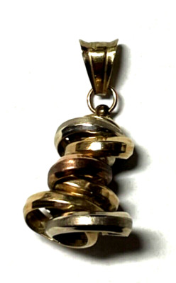333 Gold 8 K Gold Anhänger Ringe Design L 33 mm B 15 mm tricolor