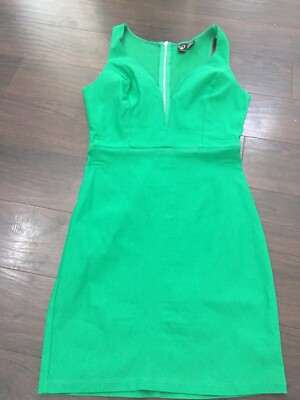Green Deep V Cut Midi Bodycon Dress
