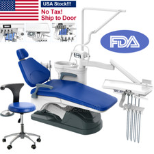 Dental Unit Chair Computer Control DC Motor PU Hard Leather+Stool