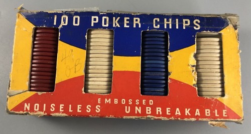 antike Van Dyke, Papier, Pokerchips hergestellt in New York City D2.3