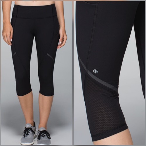Crop Luxtreme Black Mesh Panels 