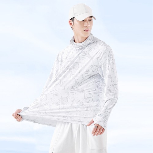 UPF50+ Mens Sun Skin Protection T-Shirts Outdoor Fishing Casual Hoodies UV Block - Picture 19 of 35