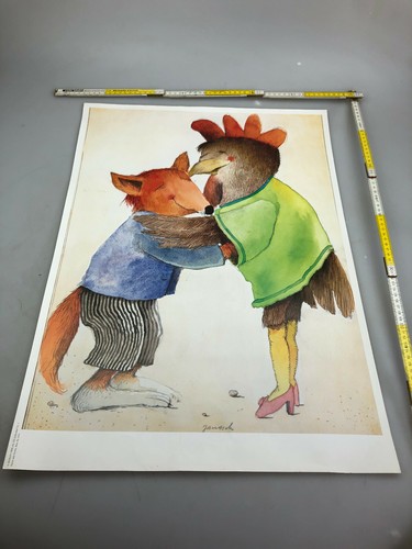 2 poster JANOSCH stampa artistica volpe gallina rana - Foto 3 di 9