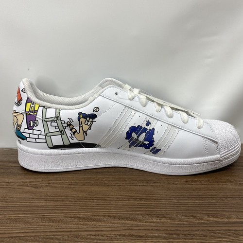Adidas Originals Mens Superstar White Comic Sneakers Size 9.5 Shoes White GW5782 - Picture 2 of 9