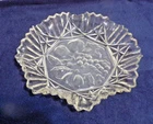 New ListingFederal Avail Glass Crimped & Ruffled Edged Bowl Fruit Design 10" Vintage