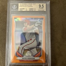 2014 Bowman Chrome Orange Refractor/25 RHYS HOSKINS BGS 9.5 Gem Mint POP 6