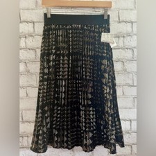 NEW accordion-pleated MIDI skirt Black and Bonze Lularoe Jill Elegant Size XS