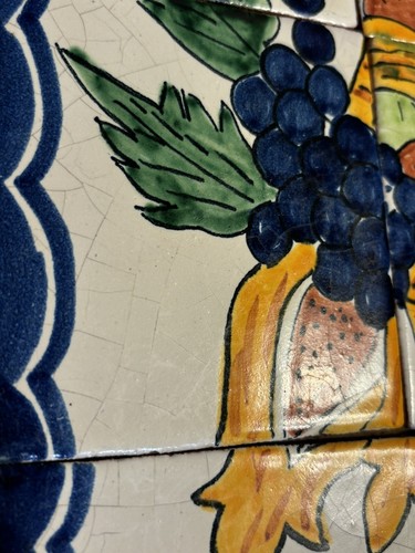 Hand Painted Ceramic tile art wall mural panel Fruit Bowl BACKSPLASH 12"x12" - Picture 3 of 13