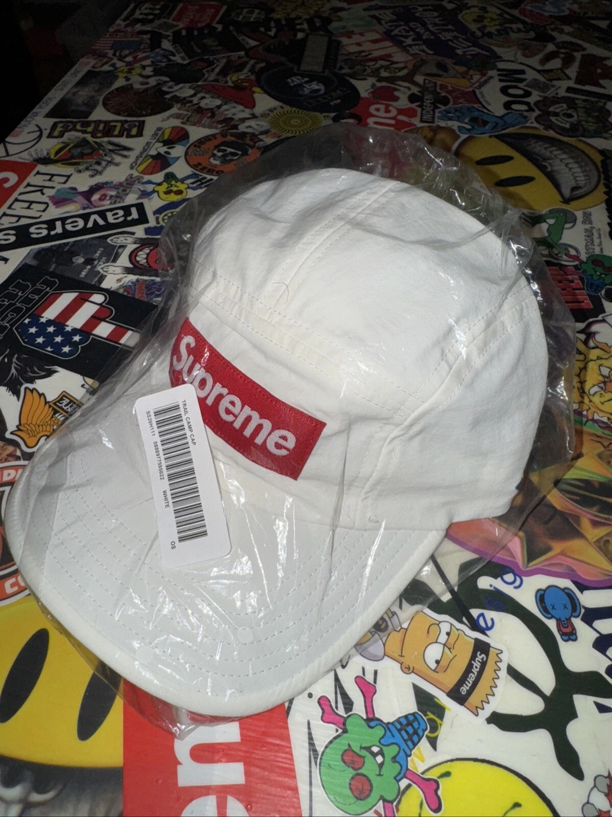 Casquette homme Supreme (SS20) Trail Camp blanche, neuve, dos réglable