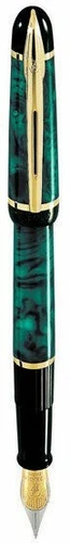 Waterman  Phileas Fountain Pen  Green Marble  Broad  Pt New In Box  