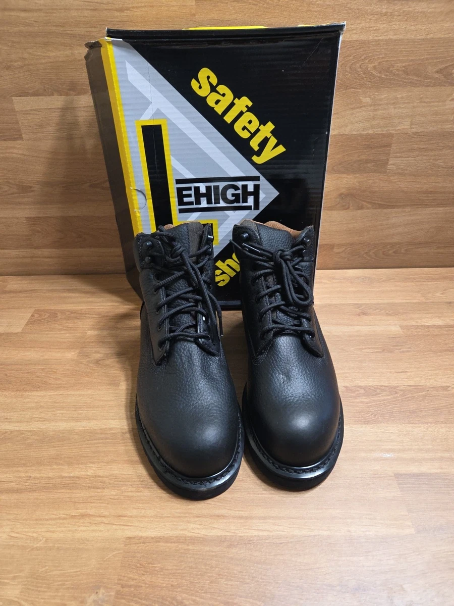 Lehigh Classic Mens Black Leather Ankle Side Zip Boots Steel Toe 9 E 1830 USA lehigh boots products for sale | eBay main image 2