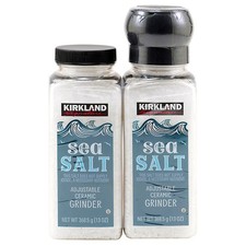 Kirkland Signature Sea Salt, Grinder with Refill, 13 oz each, 2-pack